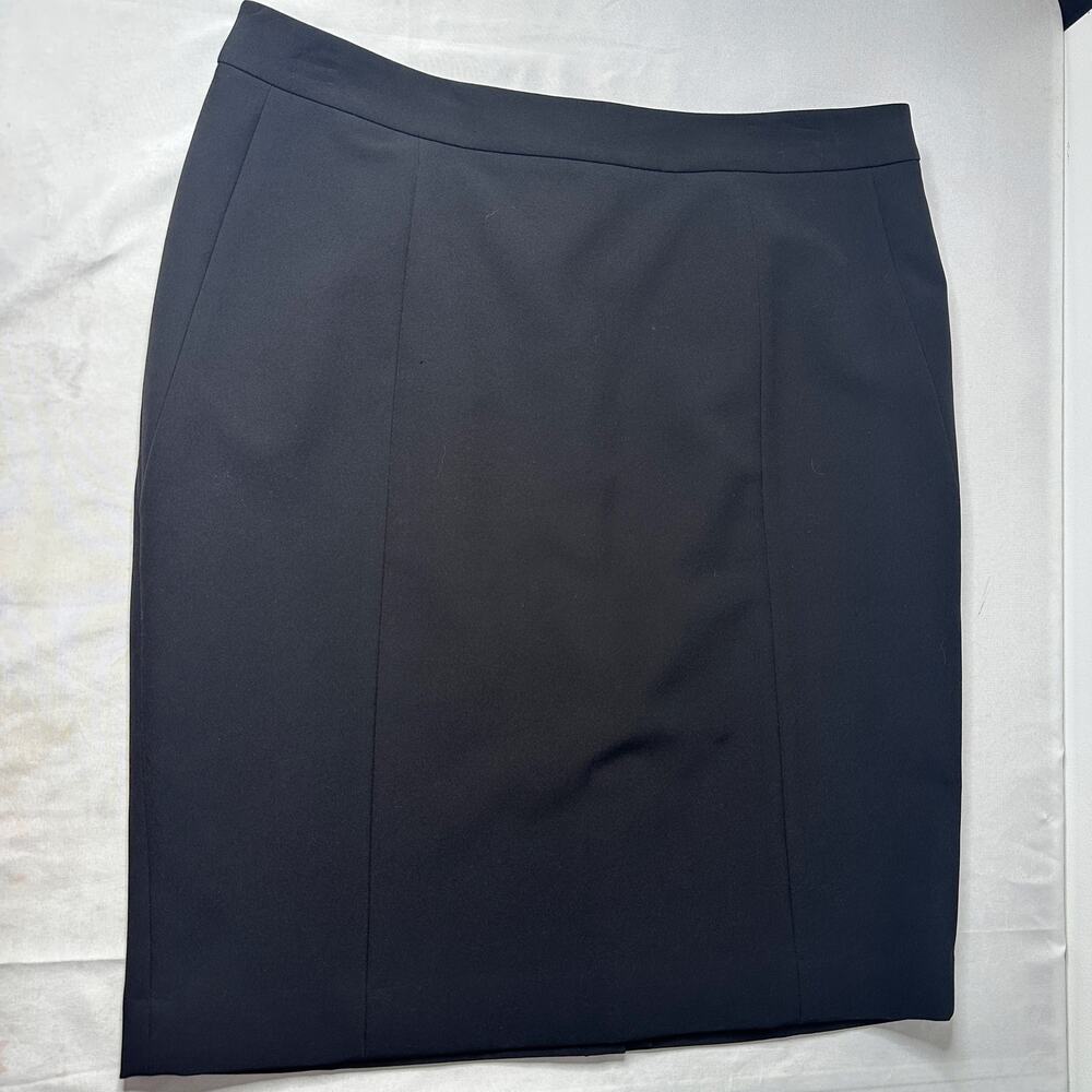 Tommy Hilfiger Black Pencil Skirt Size 14 Classic Preppy Office Career Workwear - Picture 2 of 8